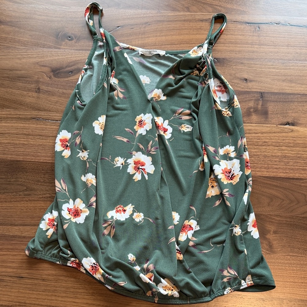 Floral Green Camisole Top